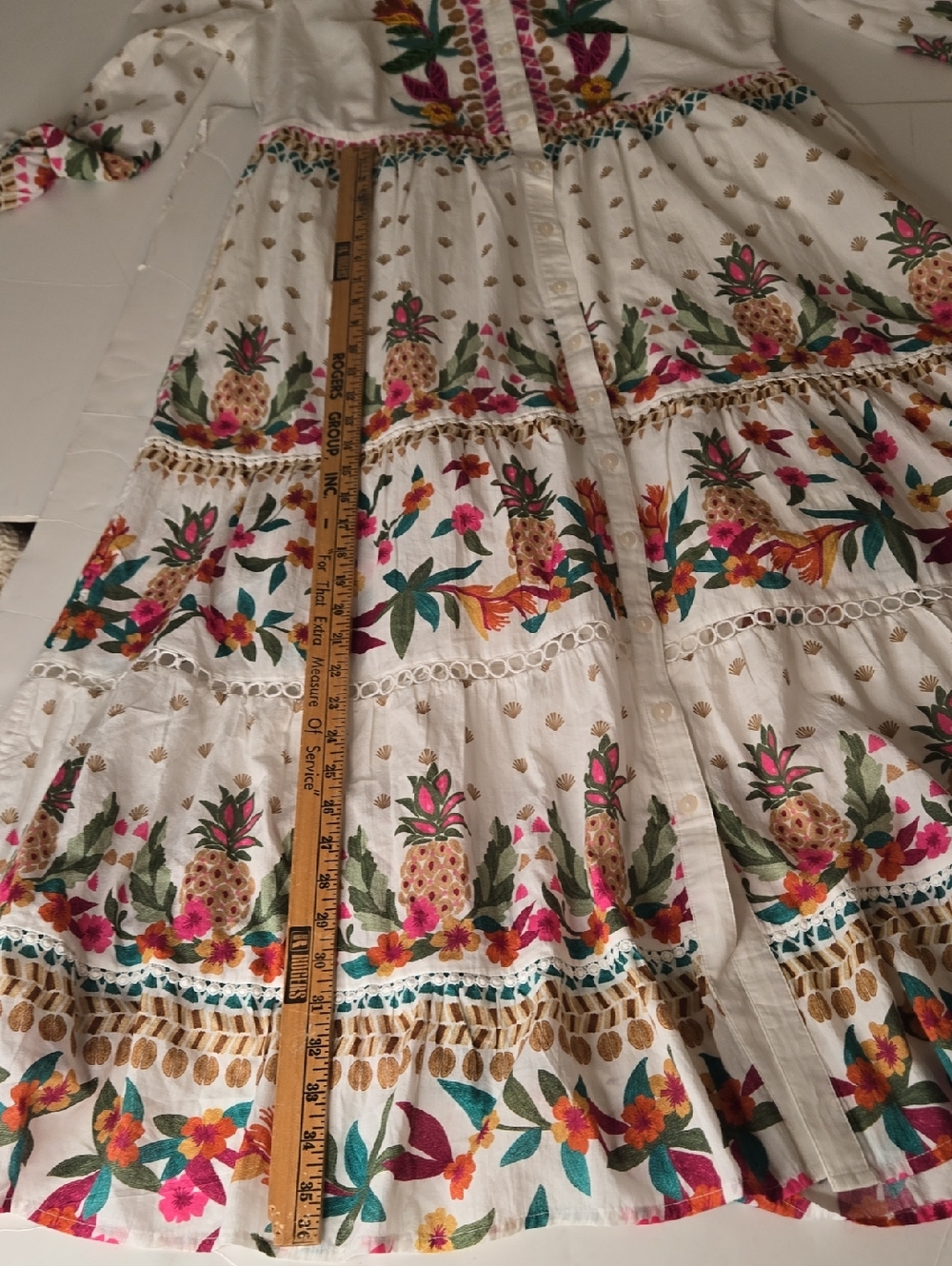 Chico's White Maxi Lined Cotton Dress with Multicolor Floral Embroidery - Picture 11 of 11